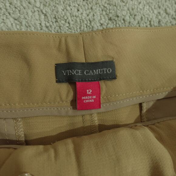 Vince Camuto Womens Trouser Work Pants Pleated Front Slash Pockets Tan Size 12 - Picture 5 of 8